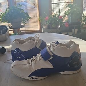 Reebok White and Blue Athletic Shoes Low-Top Design